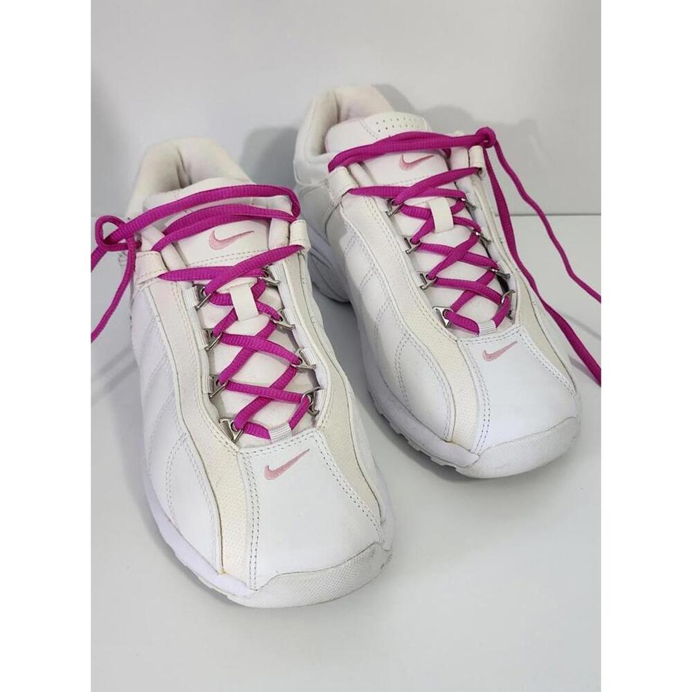 11 Nike Retro Trainers Women's White Sneakers with Pink Laces